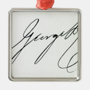 Ondertekening van George IV Metalen Ornament