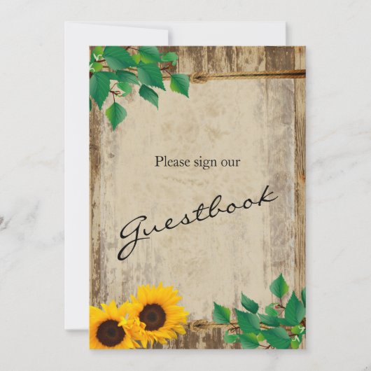 Ondertekening van het Guest Book - Rustic Barn Woo (Voorkant)