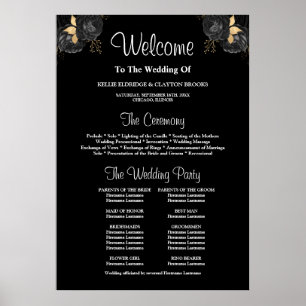 Ondertekening van het programma Black & Gold Flora Poster