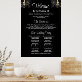 Ondertekening van het programma Black & Gold Flora Poster (Keuken)