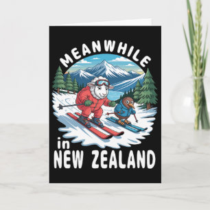 Ondertussen in Nieuw-Zeeland Kiwi Schapen Skien Wi Kaart