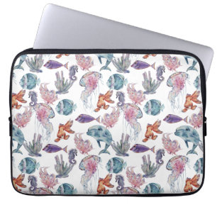 Onderwater Aquarel Compositie Serie Ontwerp 2  Laptop Sleeve