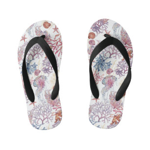 Onderwater Aquarel Compositie Serie Ontwerp 3 Kinder Teenslippers