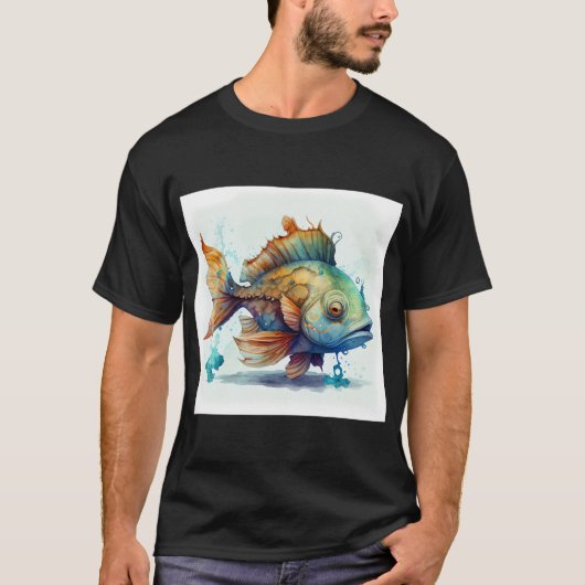 Onderwater Aquarium Scene T-shirt (Voorkant)