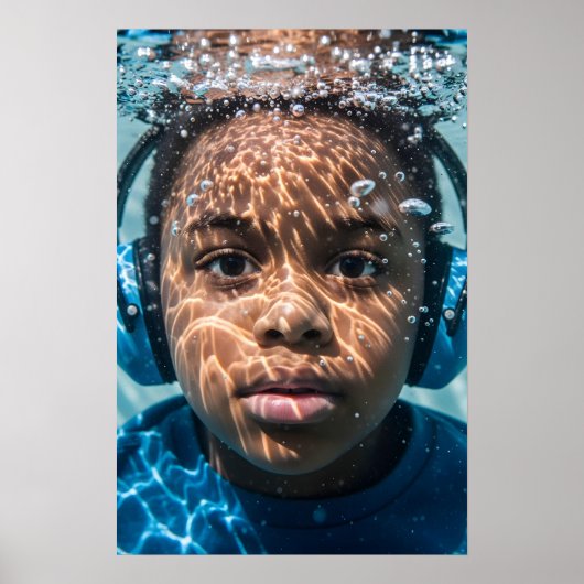 Onderwater Autistic Boy Sensory Journey Awareness Poster (Voorkant)