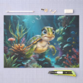 Onderwater avonturen met de vrolijke schildpad. tissuepapier (Craft)