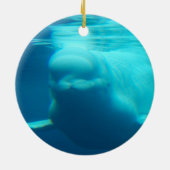 Onderwater Beluga Whale Keramisch Ornament (Achterkant)
