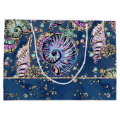 Onderwater Blue Luxe | Pastel gouden schelpen Groot Cadeauzakje (Achterkant)