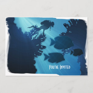 Onderwater Blue World Fish & Scuba Diver Kaart