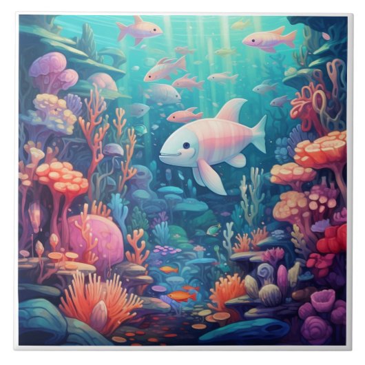 Onderwater Ceremische tegels Tegeltje (Voorkant)