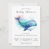 Onderwater Custom Whale Baby shower Kaart (Voorkant)
