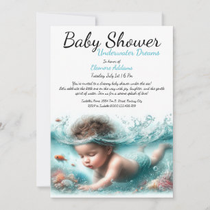 Onderwater Dromen Waterverf Baby shower Kaart