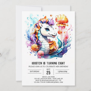 Onderwater Fantasy Seahorse Splash Verjaardag Kaart