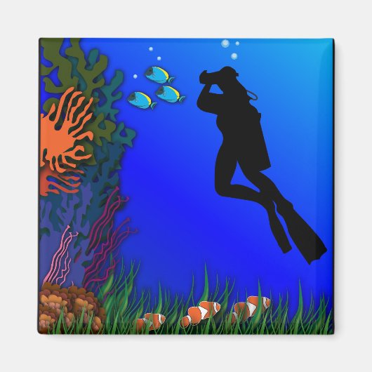 Onderwater fotograaf magneet (Voorkant)