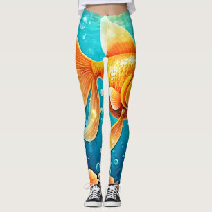 Onderwater goudvis kunst leggings