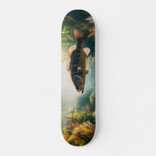 Onderwater grote mondbas skateboard