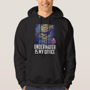 Onderwater is mijn Kantoor Deep Zee duikreclame Hoodie
