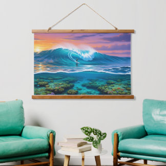 Onderwater Koraalrif Surfen Uitzicht - Split-Level Hangend Wandkleed