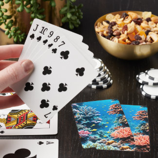 Onderwater koraalriffen pokerkaarten