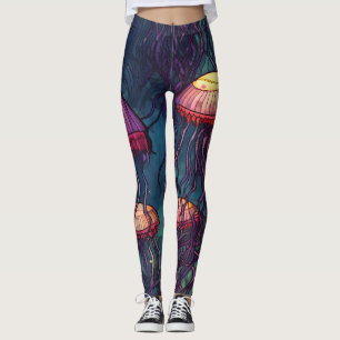 Onderwater kwallen waterverf leggings