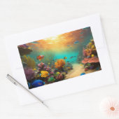 "Onderwater Marvels: 3D Ocean Fish Stickers" Rechthoekige Sticker (Envelop)
