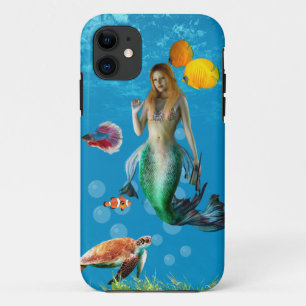 Onderwater Mermaid Treasure Hunt Fantasy Blue iPhone 11 Hoesje