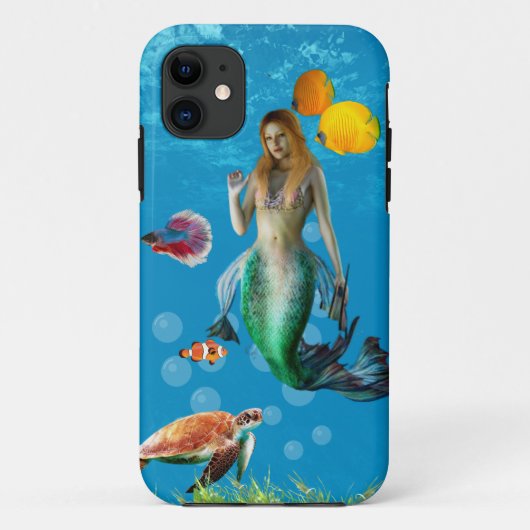 Onderwater Mermaid Treasure Hunt Fantasy Blue Case-Mate iPhone Case (Achterkant)