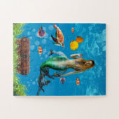 Onderwater Mermaid Treasure Hunt Fantasy Blue Legpuzzel (Horizontaal)