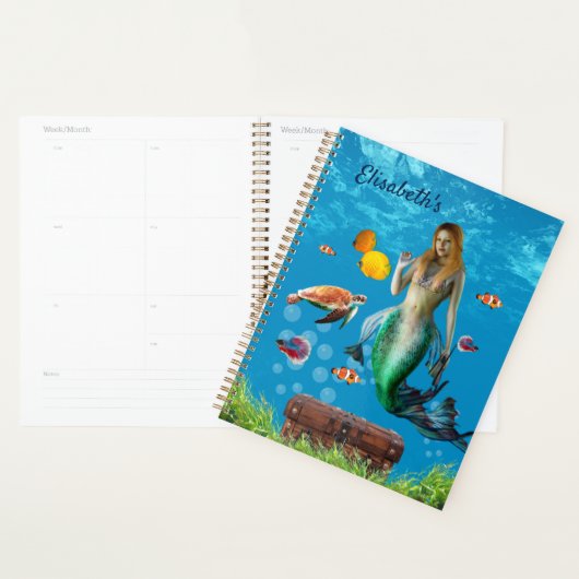 Onderwater Mermaid Treasure Hunt Fantasy Blue Planner (Display)