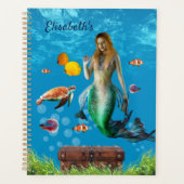 Onderwater Mermaid Treasure Hunt Fantasy Blue Planner (Voorkant)