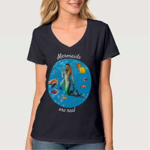 Onderwater Mermaid Treasure Hunt Fantasy Blue T-shirt