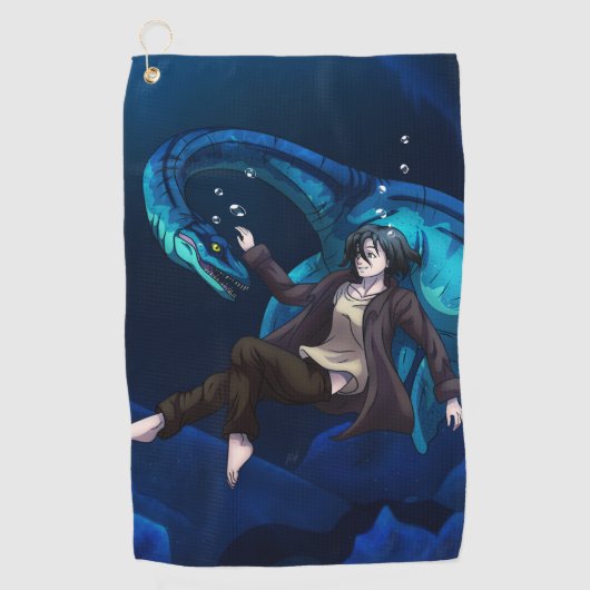 Onderwater met een Plesiosaurus Golfhanddoek (Voorkant)