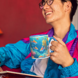 Onderwater met tropische vissen mok