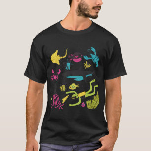 Onderwater Oceaan Avontuur Cartoon Patroon shirt