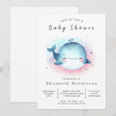 Onderwater online walvis Baby shower Kaart (Voorkant / Achterkant)