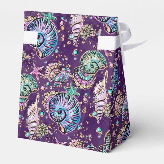 Onderwater Paarse Luxe | Dark Pastel Gold Zee Life Bedankdoosjes (Achterkant)