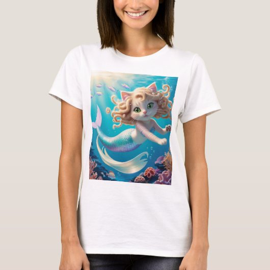 Onderwater Purrmaid T-shirt (Voorkant)