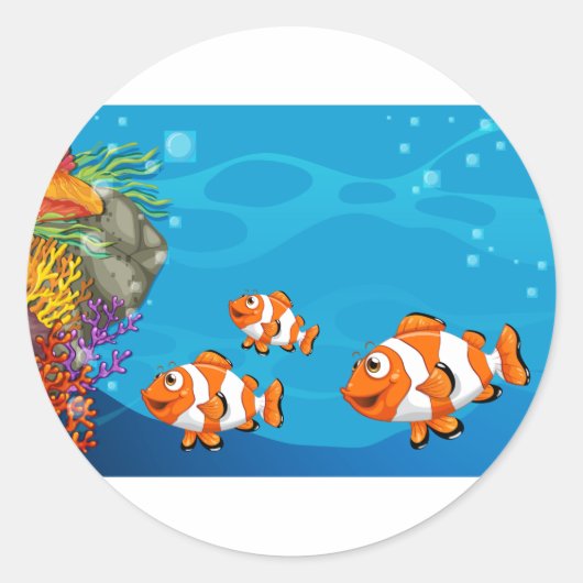 Onderwater Ronde Sticker (Voorkant)