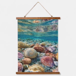 Onderwater Schelpentuin in Turquoise Zee Kunst Hangend Wandkleed