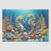 Onderwater Seaunicorn Paar - Decoupage - Tissuepapier (Voorkant)