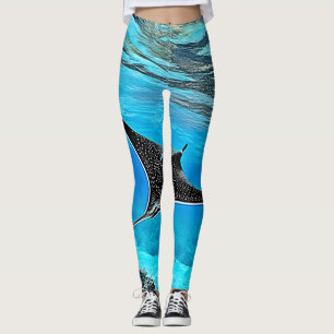 Onderwater spotted ray ontwerp leggings