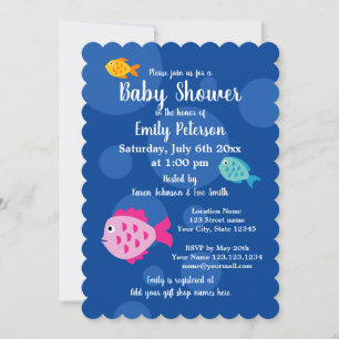 Onderwater thema babyshower uitnodigingen