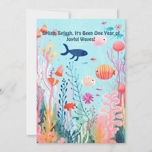 Onderwater Viering 1e Jubileum Feestdagenkaart (Voorkant)