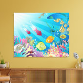 Onderwater vis fantasie canvas afdruk (Insitu (Woonkamer))