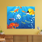Onderwater vis Fantasy Custom Canvas Afdruk (Insitu (Woonkamer))
