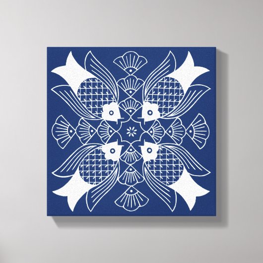 Onderwater Visontwerp met blauwe achtergrond Canvas Afdruk (Voorkant)