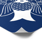 Onderwater Visontwerp met blauwe achtergrond Poster (Hoek)