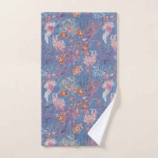 Onderwater Waterverf Compositie Reeks ontwerp 3 Bad Handdoek (Handdoek)