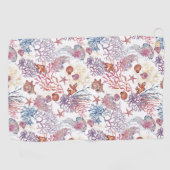 Onderwater Waterverf Compositie Reeks ontwerp 3 Golfhanddoek (Horizontaal)