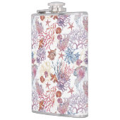 Onderwater Waterverf Compositie Reeks ontwerp 3 Heupfles (Links)